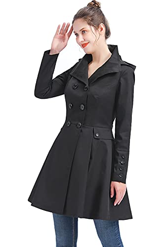BGSD Women Kayla Waterproof Hooded Mid Length Trench Coat - Regular & Plus Size
