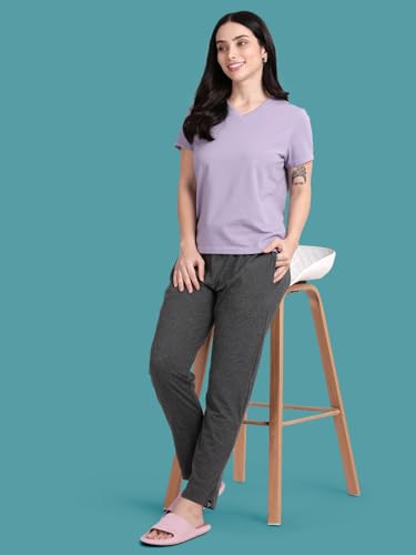 Image of TWIN BIRDS Women Cotton Textured Night Pant | Pyjama Loungewear Sleepwear