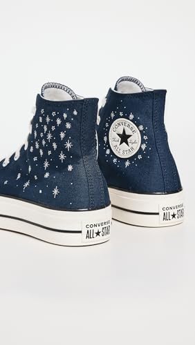 Converse Women's Chuck Taylor All Star Lift Sneakers, Into The Void/Egret/Mtl Lt GOL, Black, 8 Medium US3