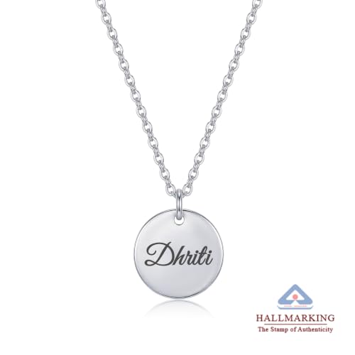 Image of TRUESILVER ACPL 925 Sterling Silver Personalised Necklace for Womens | Customized Engraved Charm Necklaces | Jewelry Gift for Anniversary Wedding Birthday