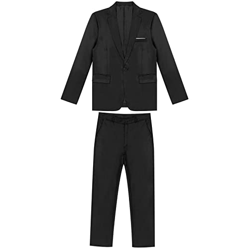 Mens 2 Piece Wedding Suit Slim Fit Tuxedo Suits Solid Color Formal Blazer Jacket and Pants2