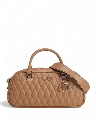 Bolso bandolera GUESS Valla Satchel con acabados premium en beige