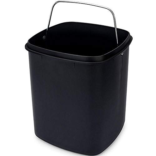 Lixeira em Aço Carbono com Pedal Inox e Balde Removível, 20L, Preto, Brinox