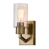 Applique Contemporanea Deryn Acciaio Ottone Naturale 1 Luce E27...