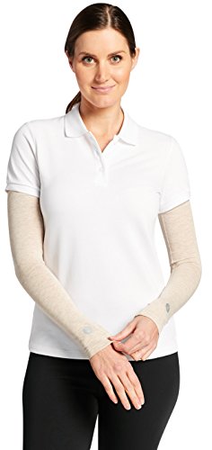 Solbari UPF 50+ Sun Protective Arm Sleeves – Sensitive Collection, UV Protection for Men & Women, (Set of Two Sleeves),M, Oatmeal