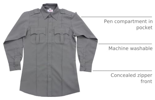 Image of First Class 100% Polyester Long Sleeve Zippered Uniform Shirt