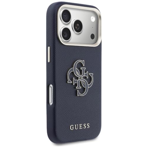 Coque iPhone 17 Pro Max Guess Bleu Résine Logo originale de CG Mobile