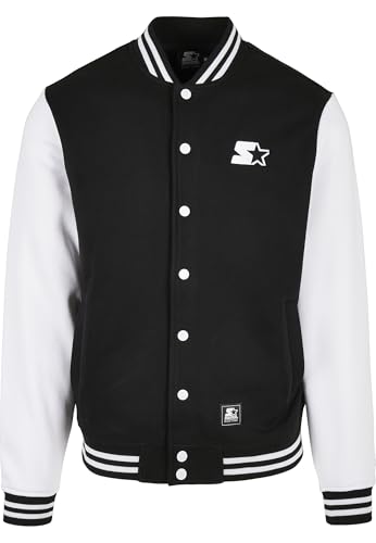 Starter Black Label Homme College Fleece Jacket, Noir/blanc, L EU