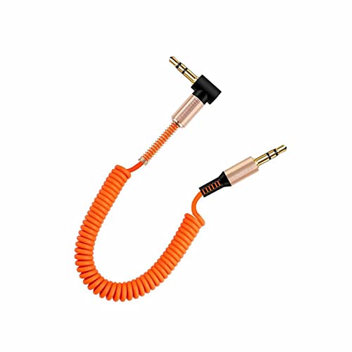 YSJJZRL Câble AUX, Câble Auxiliaire à Ressort Mâle à Mâle de 3,5 mm Cordon rétractable en Forme de L et en Forme de I pour Écouteur Audio de...