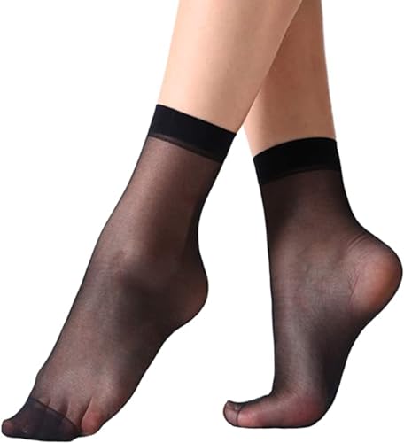 PitLite 10 Pairs - Women Ankle Stockings Nylon Elastic Short Ankle High Sheer Nylon Socks