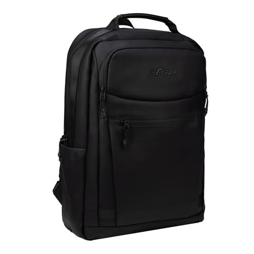 F Gear Dublin Black 24L Premium Soft Touch Laptop Backpack | Fits 17” Laptop | Lightweight with Tablet Sleeve, 2 Compartments & Luggage Strap |Water-Resistant | Ideal for Office, College & Travel