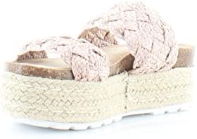 Madden Girl Women's Prettyy Espadrille Wedge Sandal, Blush Raffia, 8.5 | Image 2