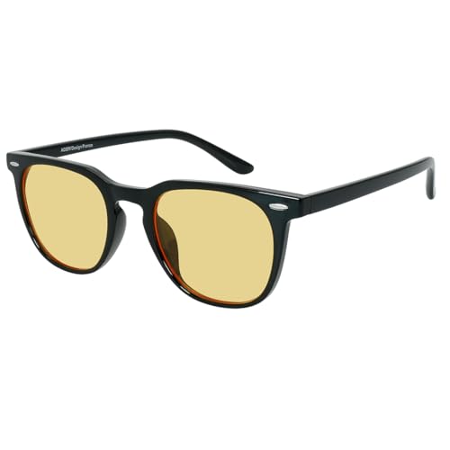 Image of AOSM Night Driving Glasses for Men and Women, Polarized Night Vision Lens Anti-Glare Diminish Headlights Enhance Vision （Long Rivet）