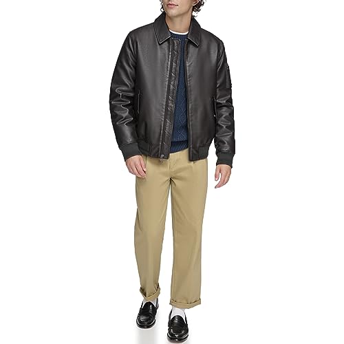 Image of Tommy Hilfiger Adaptive Men's Tommy Hilfiger Men's Smooth Lamb Touch Faux Leather Unfilled Bomber