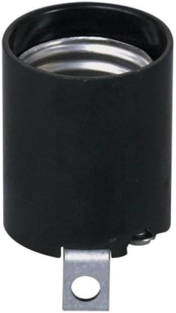 Leviton 1-Circuit 1-Piece Keyless Lamp Holder, 660W, Incandescent, Medium, 3352-F, Black