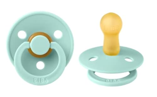 Image of Bibs Pacifiers Color Collection, Set of 2 BPA-Free Latex Pacifiers Made in Europe, Round Nipple Baby Pacifier.