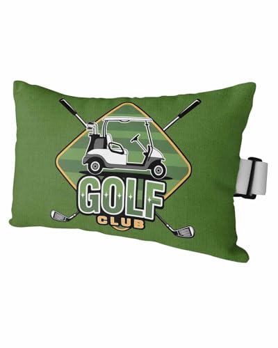 Outdoor Pillows Covers With Inserts Golf Club Ball Sports Theme Cartoon Golf Cart Green Texture Waterproof Pillow With Adjustable Strap Throw Pillows For Patio Recliner Lounge Chair, 11'X16', 1Pcs