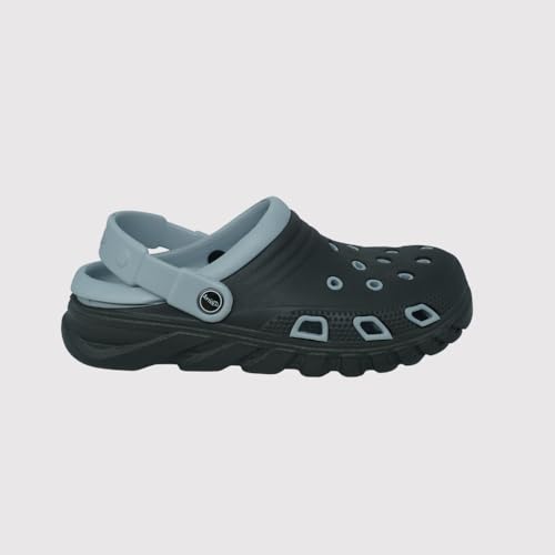 Image of Classic Men's and Women's Clogs, Black and Grey, Ultra-Light, Breathable, Anti-Skid, Quick-Dry Slip-On Water Sandals for Summer, Travel, and Casual Wear