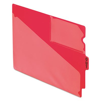 Guides Out Poly End Tab rouge format lettre avec intercalaire central de bureau