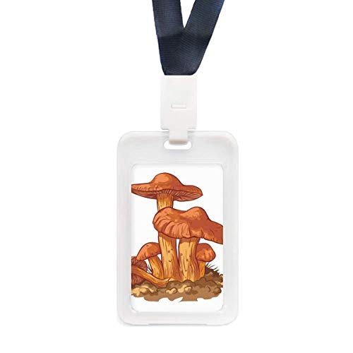 Étui transparent carte d'identité champignon orange anti-rayure