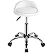 Yaheetech Rollhocker Drehhocker Arbeitshocker Praxishocker Drehstuhl Bürohocker mit Rollen Massage Salon, aus Kunstleder Weiß