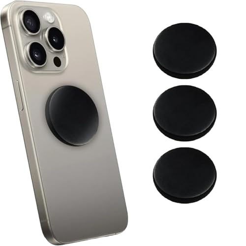 3 pcs Authentic Shungite Stickers Polished 50 mm / 1.96" Genuine Healing Energy Stone Protection Plate for Cell Phone Case Tablet Laptop Computer Noble Gemstone Protector Crystal