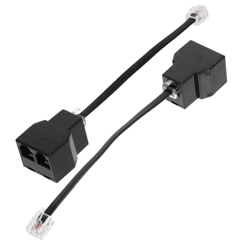 HOMSFOU 2pcs Telephone Splitter Adapter Detachable Adapter for Telephones Fax Machines Versatile Converter for Device Connections