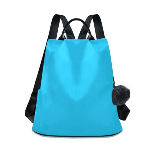Sac à dos bleu ciel uni avec poches organisées et zip antivol