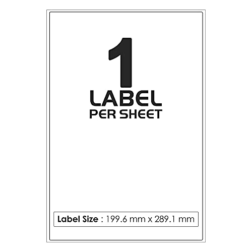 iSOUL White Blank Matt Self-Adhesive A4 Address Shipping Labels Stickers, Laser Inkjet Compatible L7651/J8651 Printer Paper (10)