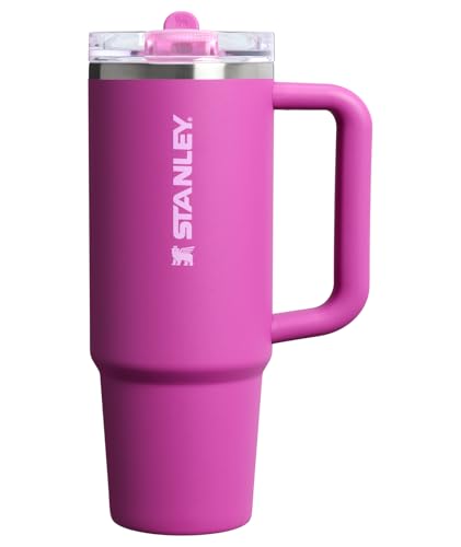 Image of STANLEY Quencher ProTour Flip Straw Tumbler with Leakproof Lid 30 oz | Built-In Straw & Handle | Cupholder Compatible for Travel | Insulated Stainless Steel Cup | BPA-Free | Dark Blossom