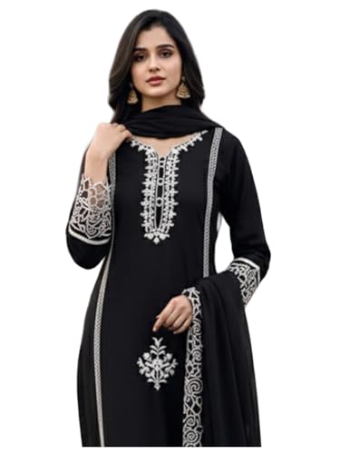Combinaison ethnique élégante avec kurta brodé et dupatta