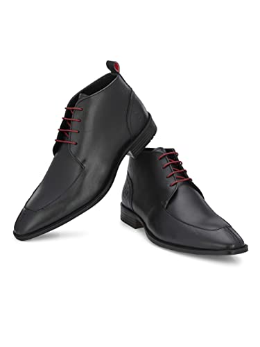 Image of ALBERTO TORRESI Classic Leather Formal Chukka Boot in Black, Lace-Up Closer, Perfect for Formal Occasions, Men's Boot