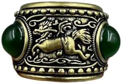 JITUIHOM 扳指纯铜瑞麒麟扳指招财镂空可活动工艺品礼品 Luck Wealth Feng Shui Decor 1910 image 4