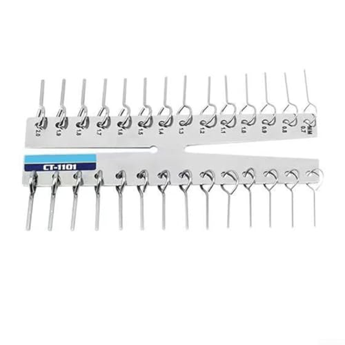 Medidor de tubo capilar portátil con cuerpo de acero inoxidable para medir diámetros interiores y exteriores de 0.007 mm a 12 mm y 0.072 a 716 pulgadas