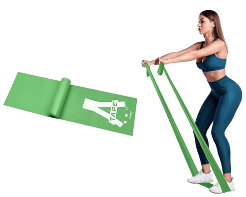 Image of A-Tape Resistance Thera Bands for Unisex | Elastic Exercise Band Set | Best Resistant Workout Bands for Booty, Glute, Leg & Thigh Exercising (51 * 6 Inch) (Green)