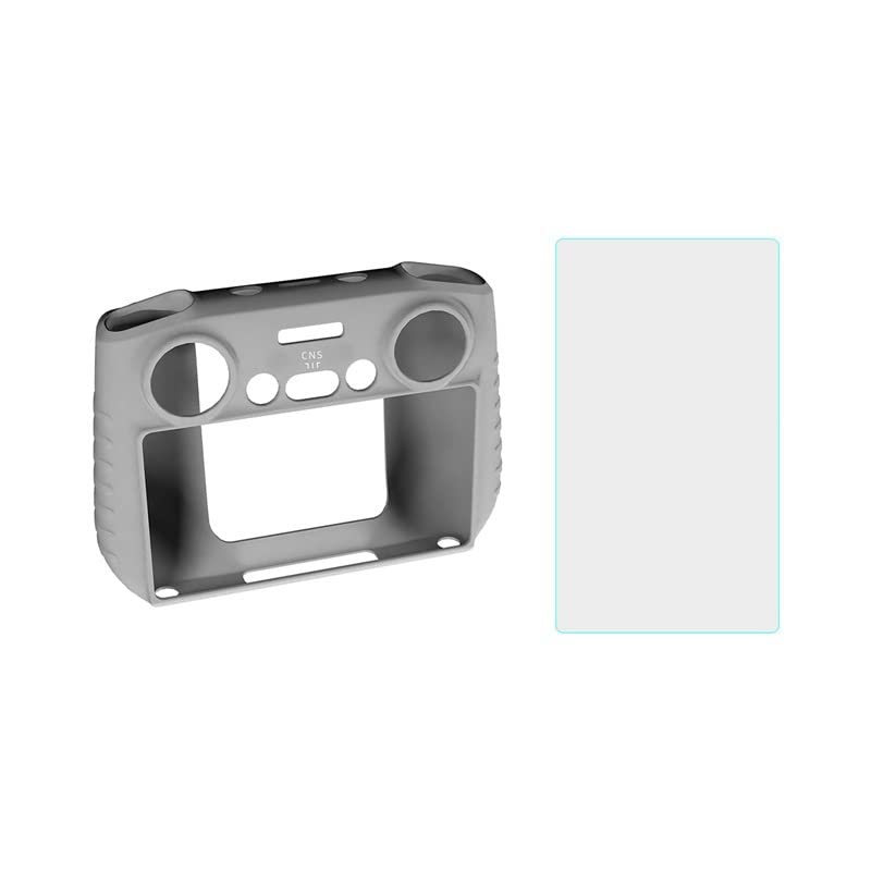 Akcesoria do dronów Dla DJI RC pilot z ekranem silikonowa obudowa ochronna + folia szklana dla dji mini 3pro dla mavic 3 Classic drone (Color : Grigio)