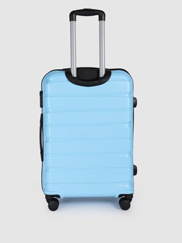 Image of TEAKWOOD LEATHERS Unisex 8 Wheels Trolley Bag, Hard Cabin with Zipper Closure, Adjustable Push Button & Cross Side Strap, Lock System 360 Degree (65 CM, Sky Blue)