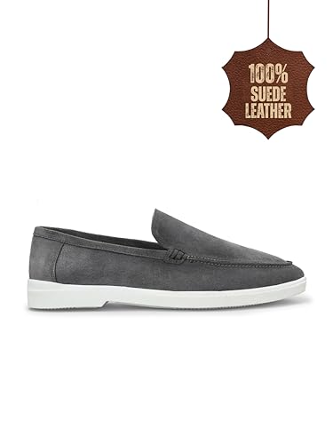 Image of Men Classic Suede Leather Loafers - Cushioned Comfort, Durable Sole & Everyday Luxury