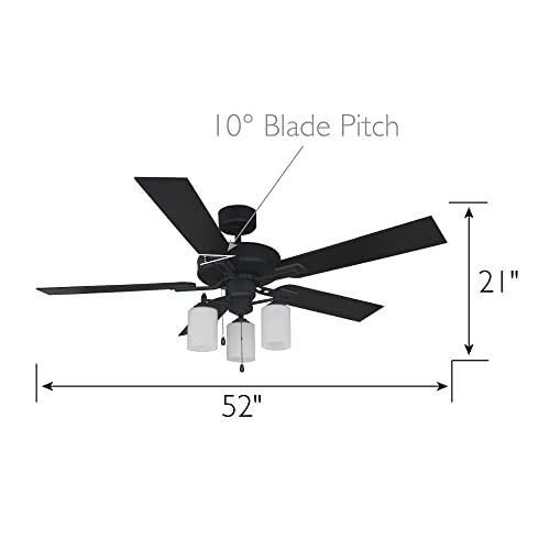 Image of Design House Aubrey Ceiling Fan, 52 inch, Satin Nickel