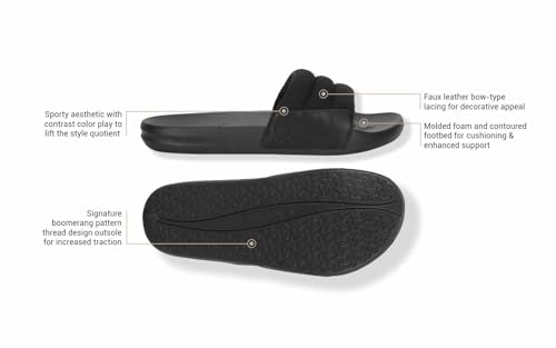 Image of Neeman's Squooshy Slides for Men | Cushioned & Comfortable Flip Flops for Men | Everyday Comfort, Flexible and Breathable | White /Red UK12