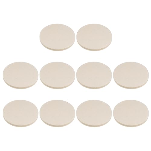 HARFINGTON 10pcs Wool Felt Polishing Pads, 3 inch Buffing Wheel Polish Pad Flocking Hook & Loop Back for Car Glass Plastic Metal Stone