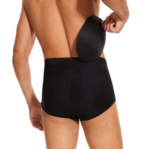 WESLNN Men's Padded Shaper Shorts Hip Enhancer Lifter Boxer Briefs Push Up Detachable Pads Underpants(M)