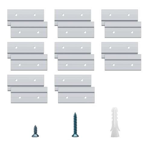 Image of Cleat Picture Hanger Hardware Kit - 8 Pairs 2'' Aluminum Z Hanger Wall Mount Bracket Kit, Interlocking Z Clips for Hanging Wall Art, Mirrors, Panels, Cabinets, Whiteboards