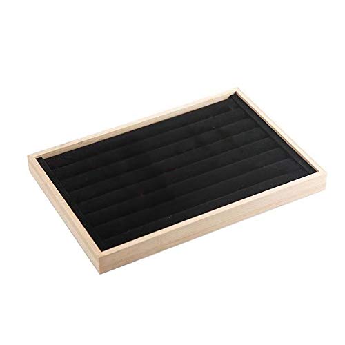 DIYARTS Schmuck Display Tablett Stapelbar Schmuck Organizer 24 * 35 cm Ohrring Fach Schublade Platte Bambus Halskette Halter Armband Ring Aufbewahrungsbox (D)