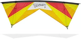 Revolution Kites EXP Sport Wing Kite with Reflex Technology (Handles / Line Set / Instruction Manual / 1 Spare Shaft) (Hot Yellow / Red / Orange)