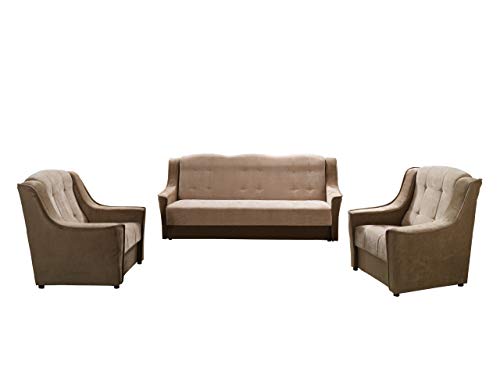 Polstergarnitur Niagara 3+1+1, Sofa mit Bettkasten und Schlaffunktion + Zwei Sessels, Armchair, Bettsofa, Couch, Komfortsofa, Polstermöbel (Ibiza 04 + Ibiza 03) Polstergarnitur Niagara 3+1+1, Sofa mit Bettkasten und Schlaffunktion + Zwei Sessels, Armchair, Bettsofa, Couch, Komfortsofa, Polstermöbel (Ibiza 04 + Ibiza 03)