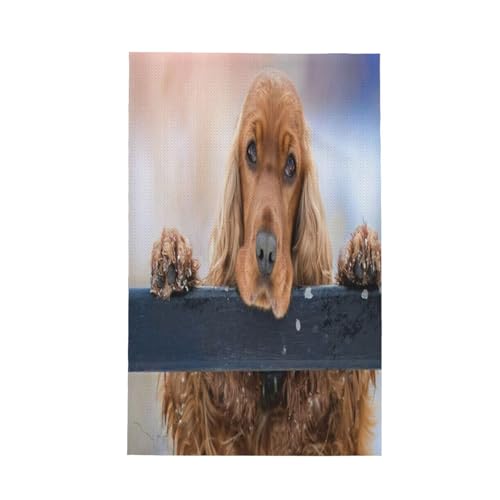 ワッフルキッチンタオルはマイクロファイバー製で、吸水性、速乾性、抗菌性に優れています(Hardacket Cocker Spaniel Spanielカード)