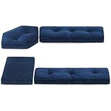 BALAPET Breakfast Nook Cushions Set 4 Piece Cushion Pad Set for Kitchen Breakfast Dining Nook,Shredded Foam Support Fits in Sets with Corner Benches, Mid Century Modern Small Dining Table Sets(Blue)
