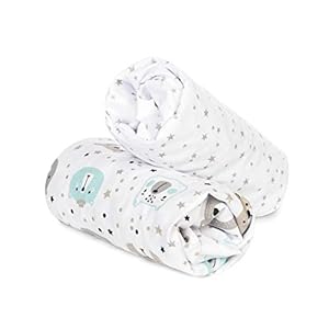 FlyIdeas Draps Housse 50×90 Cododo, Parure 2 Pcs 100% Coton Certifiè Alèse Protégé Matelas Compatible avec Berceau Kinderkraft Neste Chicco Waldin Fabimax etc