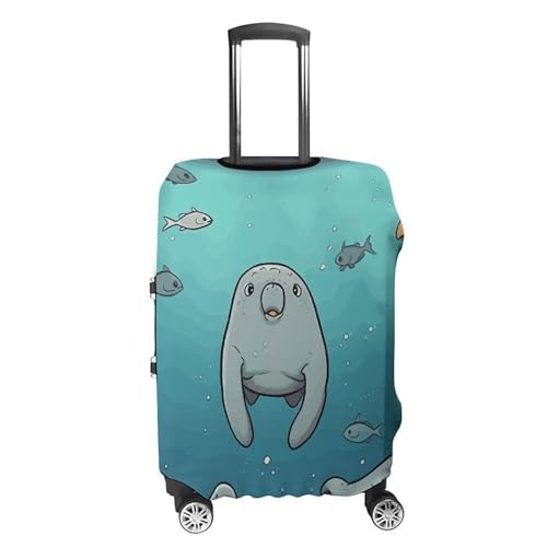 Crazy Save Manatee Printed Luggage Cover Protector, Fits 18-32 Inch Luggage4